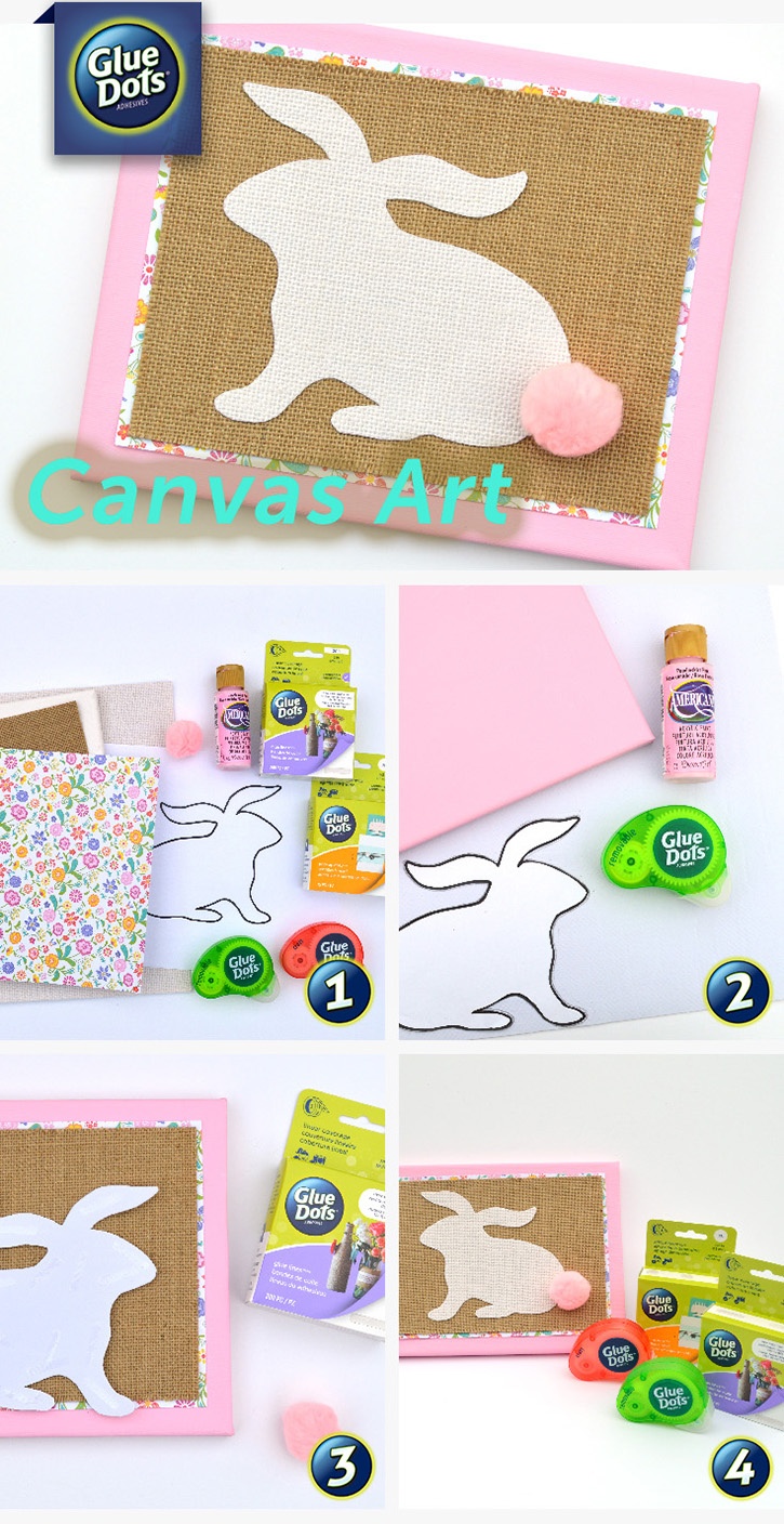 Make a sweet bunny canvas for your nursery or for Easter!