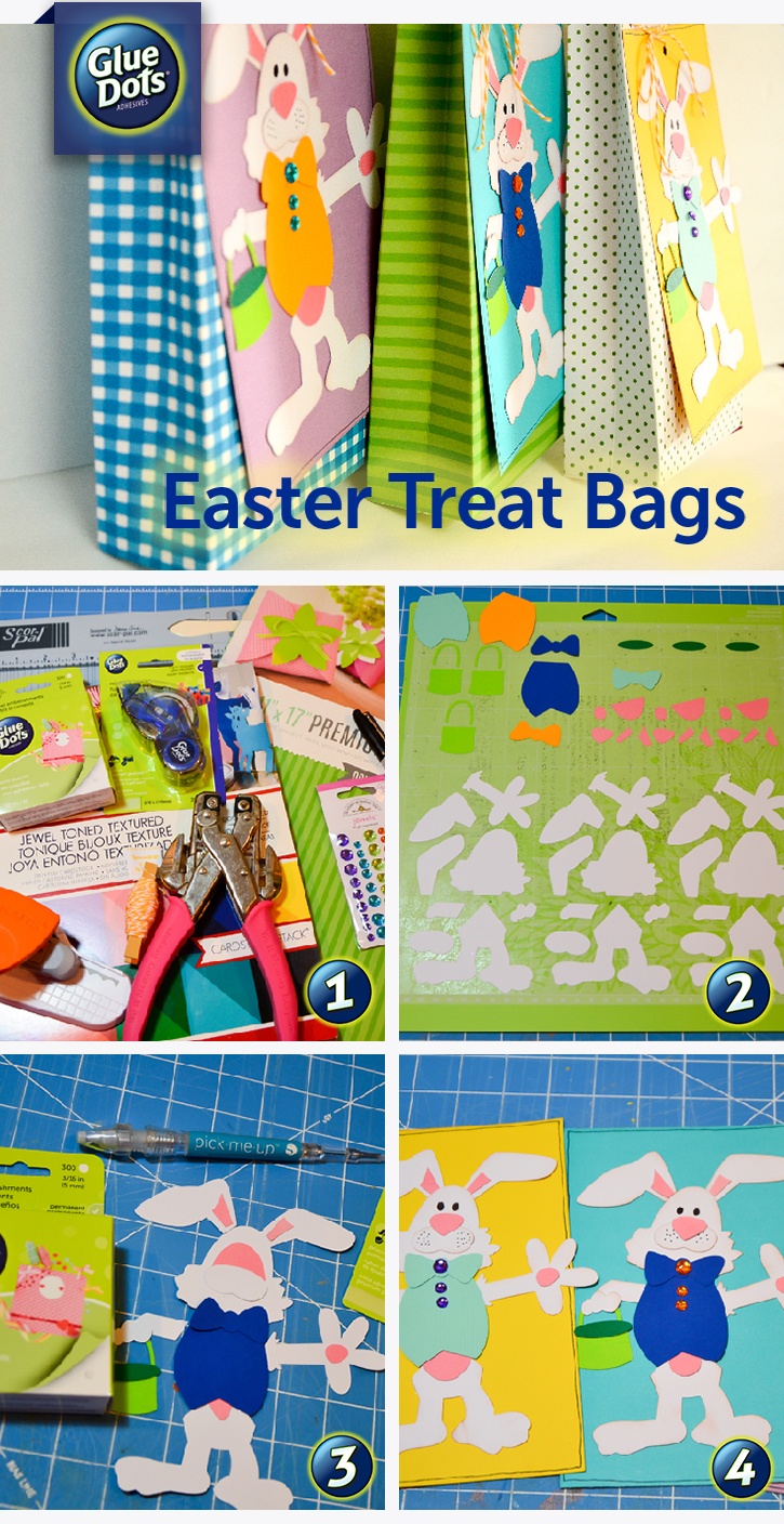 Easter Treat Bags made with Premium GlueTape by Glue Dots