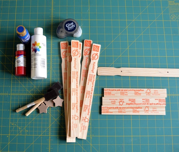 American Flag Paint Stick Project