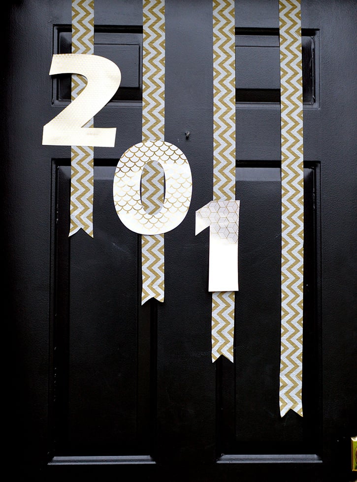 Glue-Dots-New-Years-Door-Decor-attach-numbers