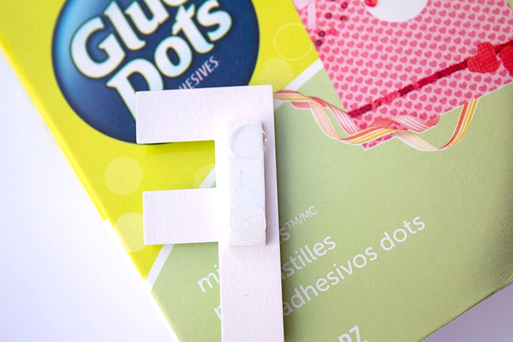 Banner Birthday Gift Bag mini glue dots step copy