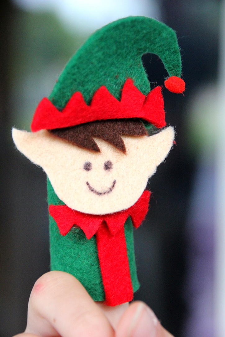 Elf Felt Finger Puppet Made with Glue Dots