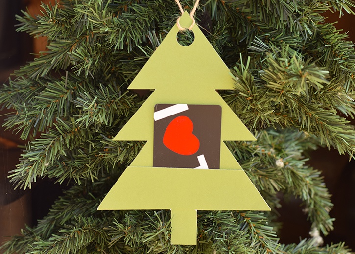 Hanging Christmas Tree Gift Card Holder