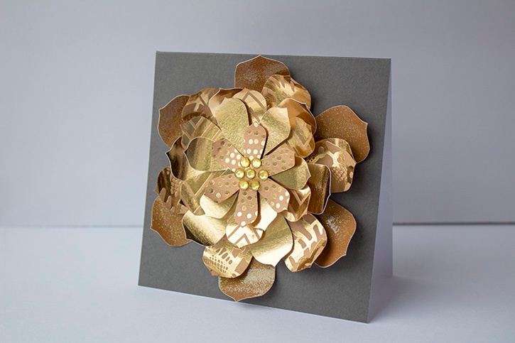3D Gold Floral Wedding Card finished horizontal (5)