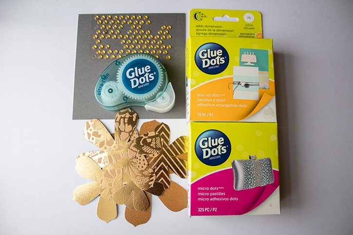 3D Gold Floral Wedding Card supplies