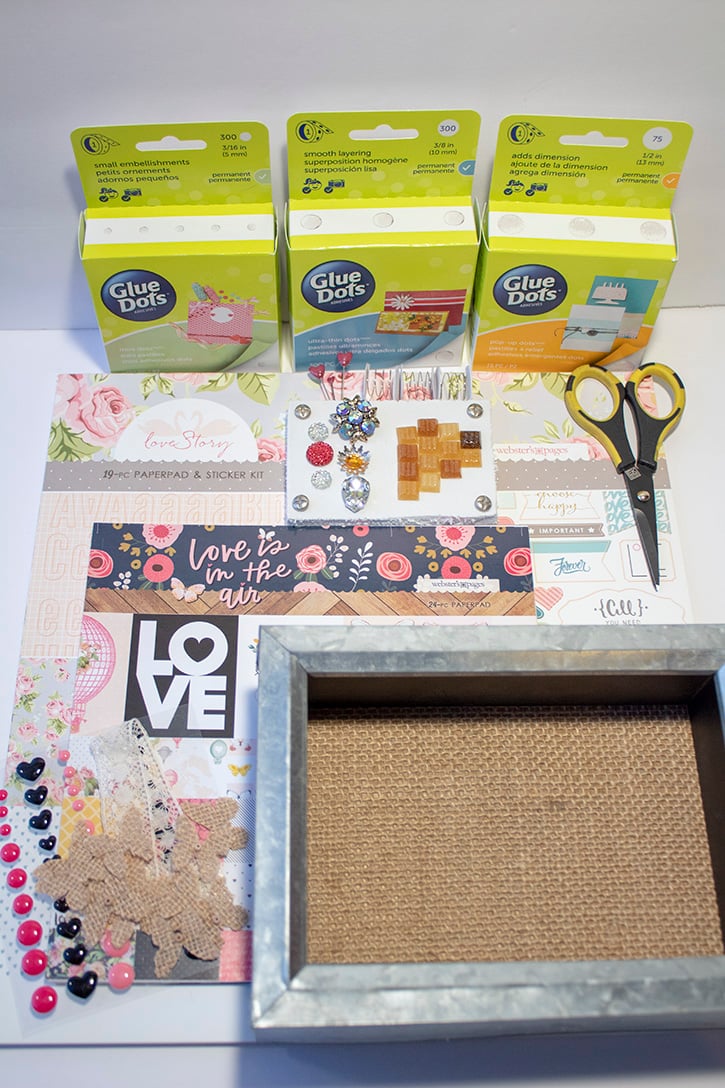 Glue-Dots-Websters-Pages-Shadow-Box-supplies
