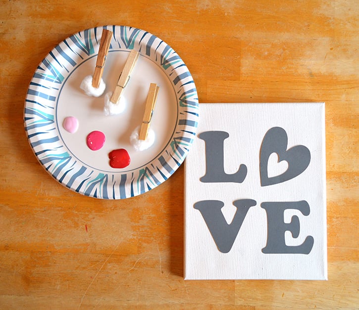 Glue-Dots-LOVE-canvas-prep