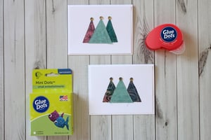 Fabric Christmas Tree Card-007