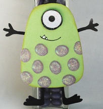 Green Pop Up Glue Dots Monster