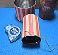Make cute pencil holders from cans using Glue Dots and patterned paper