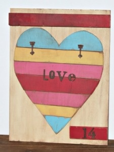 Wood Heart Home Decor for Valentine's Day