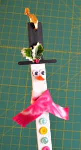 Paint Stick Snowman Detail