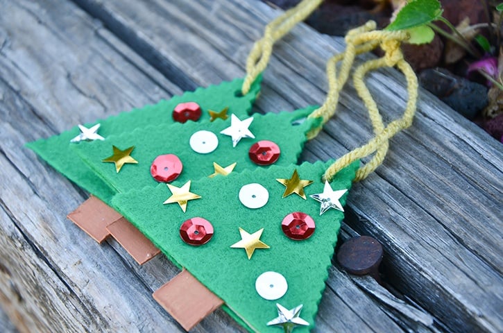 Paint Chip Christmas Tree Ornaments